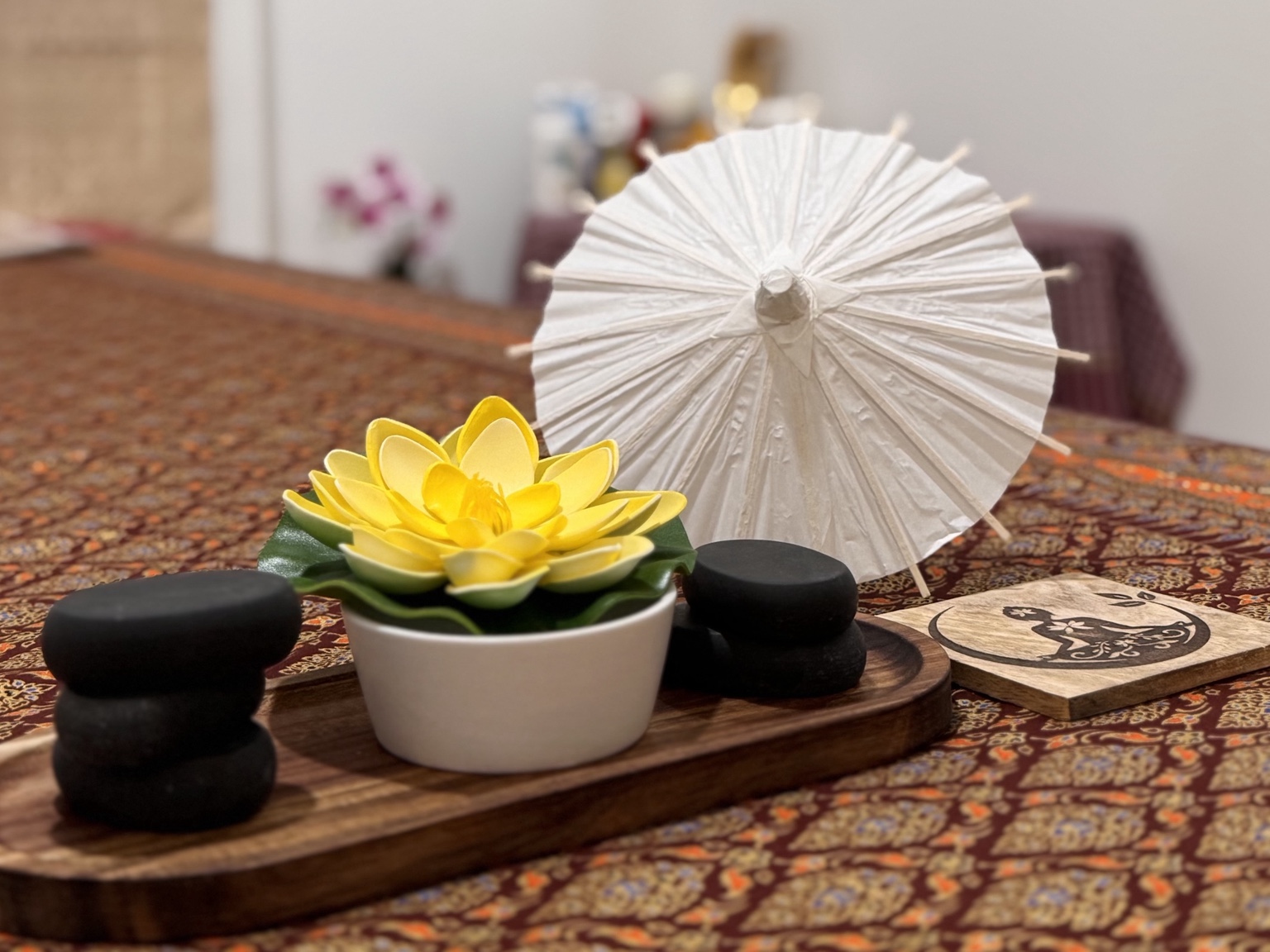 Traditional Thai massage room decor